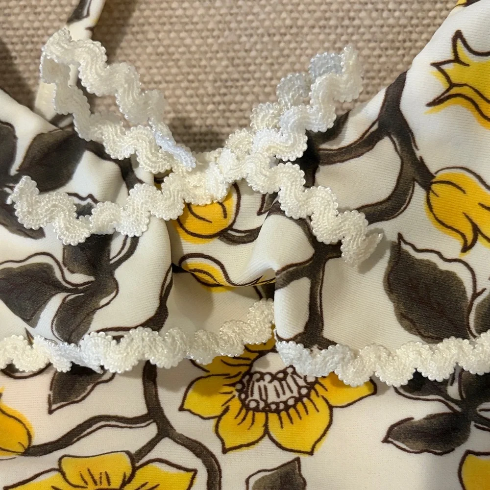 J. Crew Yellow Floral Girls' Rickrack Two-Piece Swimsuit/VARIOUS - Picture 5 of 12